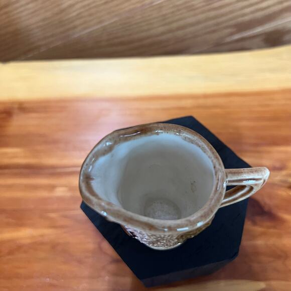 Vintage Ceramic Sleepy Owl Mini Pitcher Toothpick Holder Creamer MCM 3D Handmade - Picture 7 of 9